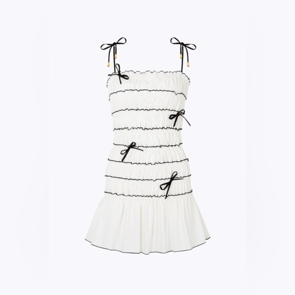 Cin Cin Femme Mini Bow Dress Black & White - “PEARL” Large